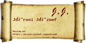 Járosi József névjegykártya